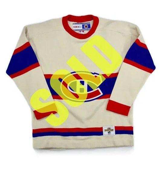 Montreal Canadiens Authentic CCM Heavyweight Sweater Hockey Jersey Size Large