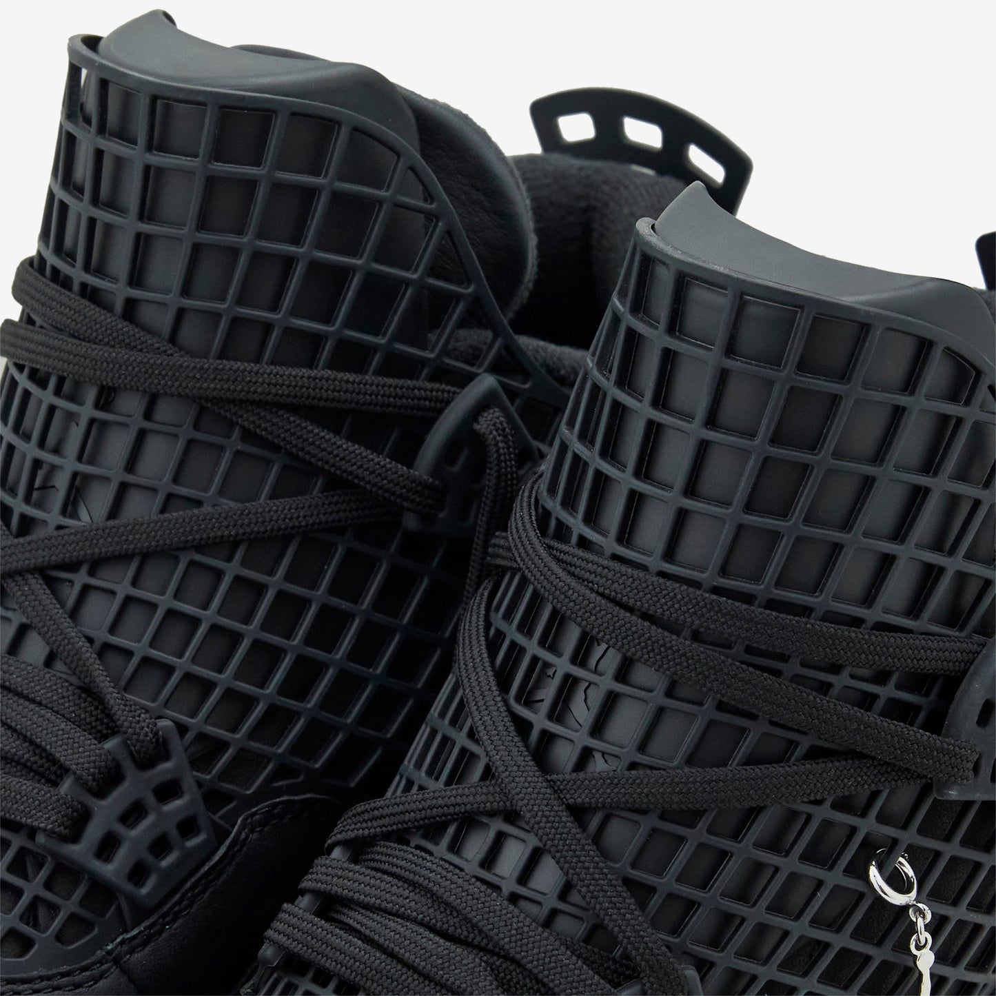 Women's Air Jordan 4 Net Black | Black | Metallic Silver
